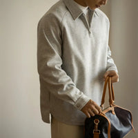 Half Zipper And Lapel Sweater For Men Spring And Autumn New Prendersons