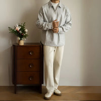 Half Zipper And Lapel Sweater For Men Spring And Autumn New Prendersons