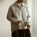 Half Zipper And Lapel Sweater For Men Spring And Autumn New Prendersons