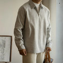 Half Zipper And Lapel Sweater For Men Spring And Autumn New Prendersons