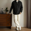Half Zipper And Lapel Sweater For Men Spring And Autumn New Prendersons