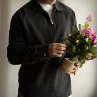 Half Zipper And Lapel Sweater For Men Spring And Autumn New Prendersons