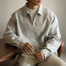 Half Zipper And Lapel Sweater For Men Spring And Autumn New Prendersons