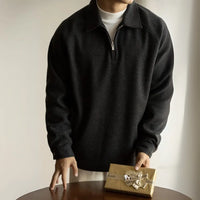 Half Zipper And Lapel Sweater For Men Spring And Autumn New Prendersons