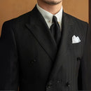 Handsome Man Versatile Black Striped Double Breasted Suit Prendersons