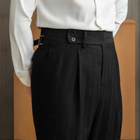 Handsome Man Versatile Black Striped Double Breasted Suit Prendersons
