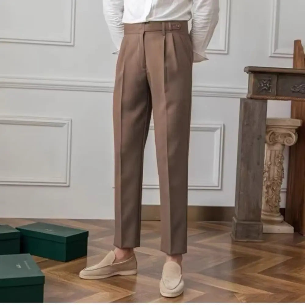 Harem Cropped Draping Slim Fit Skinny Men's Casual Pants Black | Old Money Menswear Prendersons