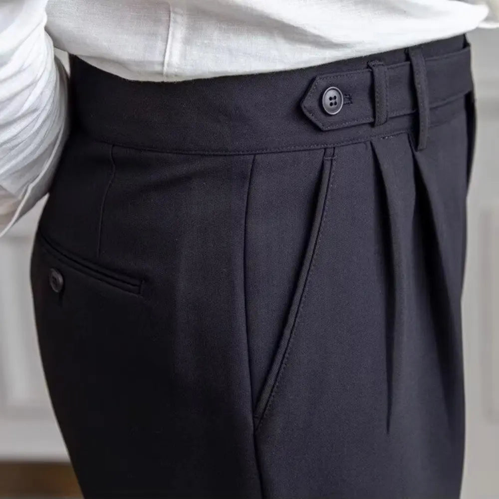 Harem Cropped Draping Slim Fit Skinny Men's Casual Pants Black | Old Money Menswear