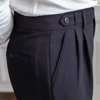 Harem Cropped Draping Slim Fit Skinny Men's Casual Pants Black | Old Money Menswear Prendersons