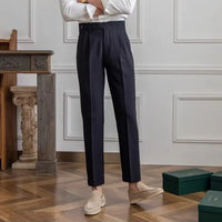 Harem Cropped Draping Slim Fit Skinny Men's Casual Pants Black | Old Money Menswear Prendersons