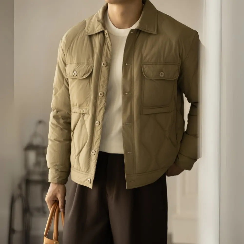High Density Duck Down Seamless Lapel Down Jacket Men's Autumn And Winter New Prendersons