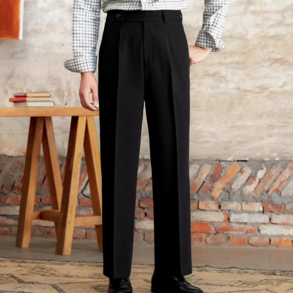 High Waist Baggy Trousers – Apricot, Black, Coffee | Autumn Ease | Gentry-Inspired Comfort