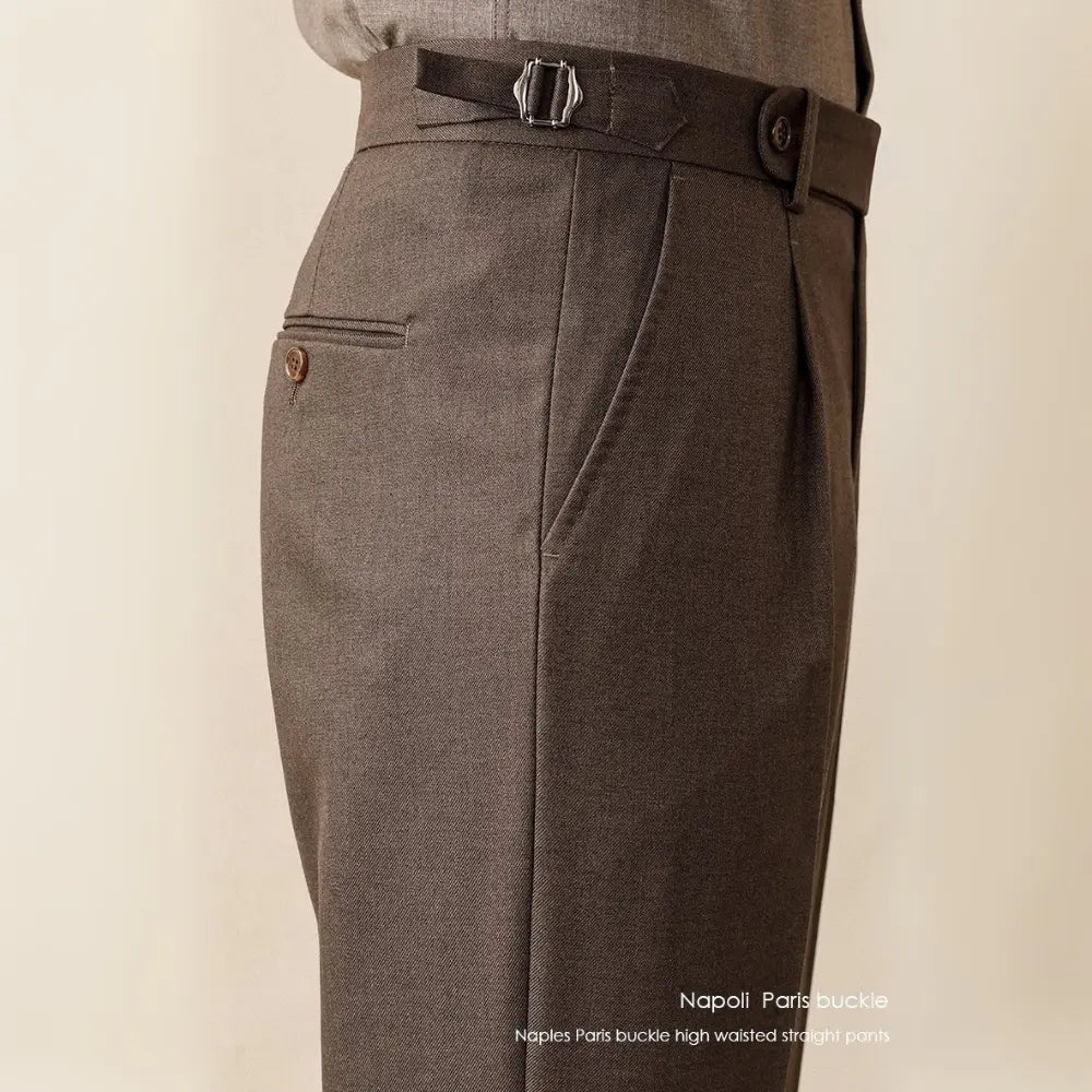 High Waist Suit Pants Men's Spring And Summer Straight Prendersons