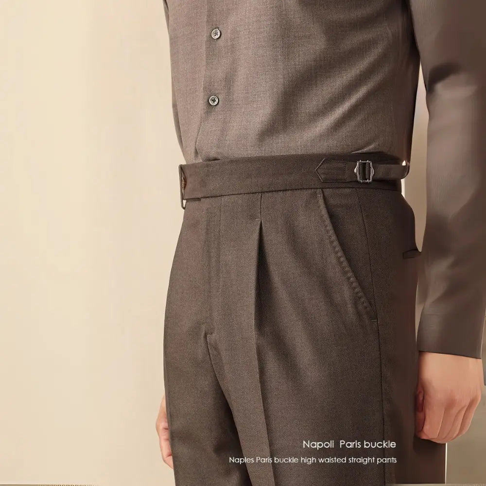 High Waist Suit Pants Men's Spring And Summer Straight Prendersons