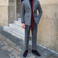 Houndstooth Double Breasted Slim Fit Suit Men's Suit Prendersons