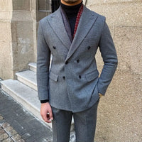 Houndstooth Double Breasted Slim Fit Suit Men's Suit Prendersons