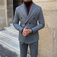 Houndstooth Double Breasted Slim Fit Suit Men's Suit Prendersons
