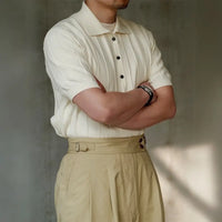 Vertical stripe slim T-shirt men