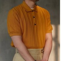 Vertical stripe slim T-shirt men