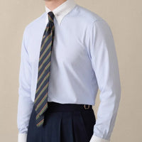 Italian Business Color Matching Pinhole Collar Non-ironing Striped Long Sleeve Shirt Prendersons
