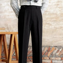 Italian Casual Wide-leg Suit Pants British High Waist Baggy Straight Trousers Prendersons