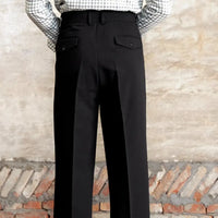 Italian Casual Wide-leg Suit Pants British High Waist Baggy Straight Trousers Prendersons