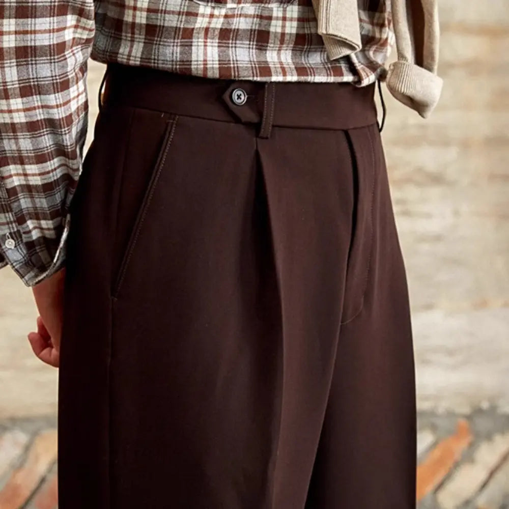 High Waist Baggy Trousers – Apricot, Black, Brown | City Leisure | Italian Tailoring
