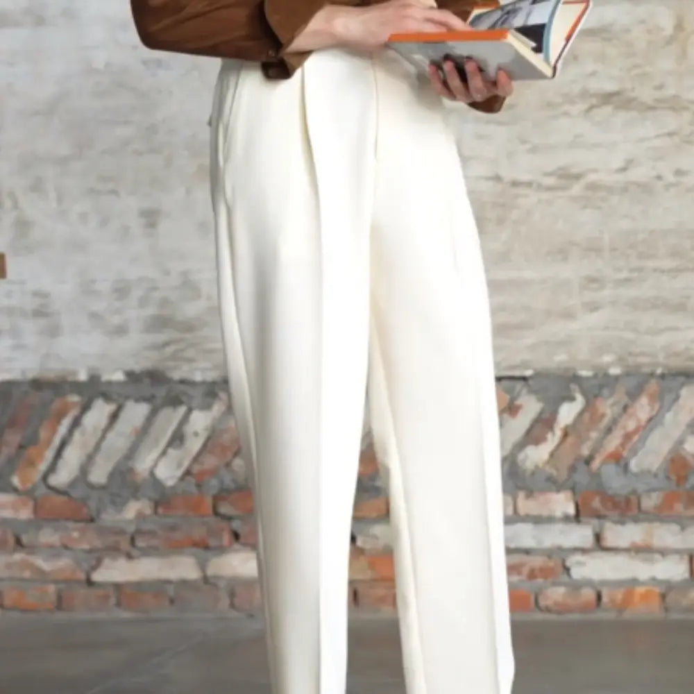 Italian Casual Wide-leg Suit Pants British High Waist Baggy Straight Trousers Prendersons