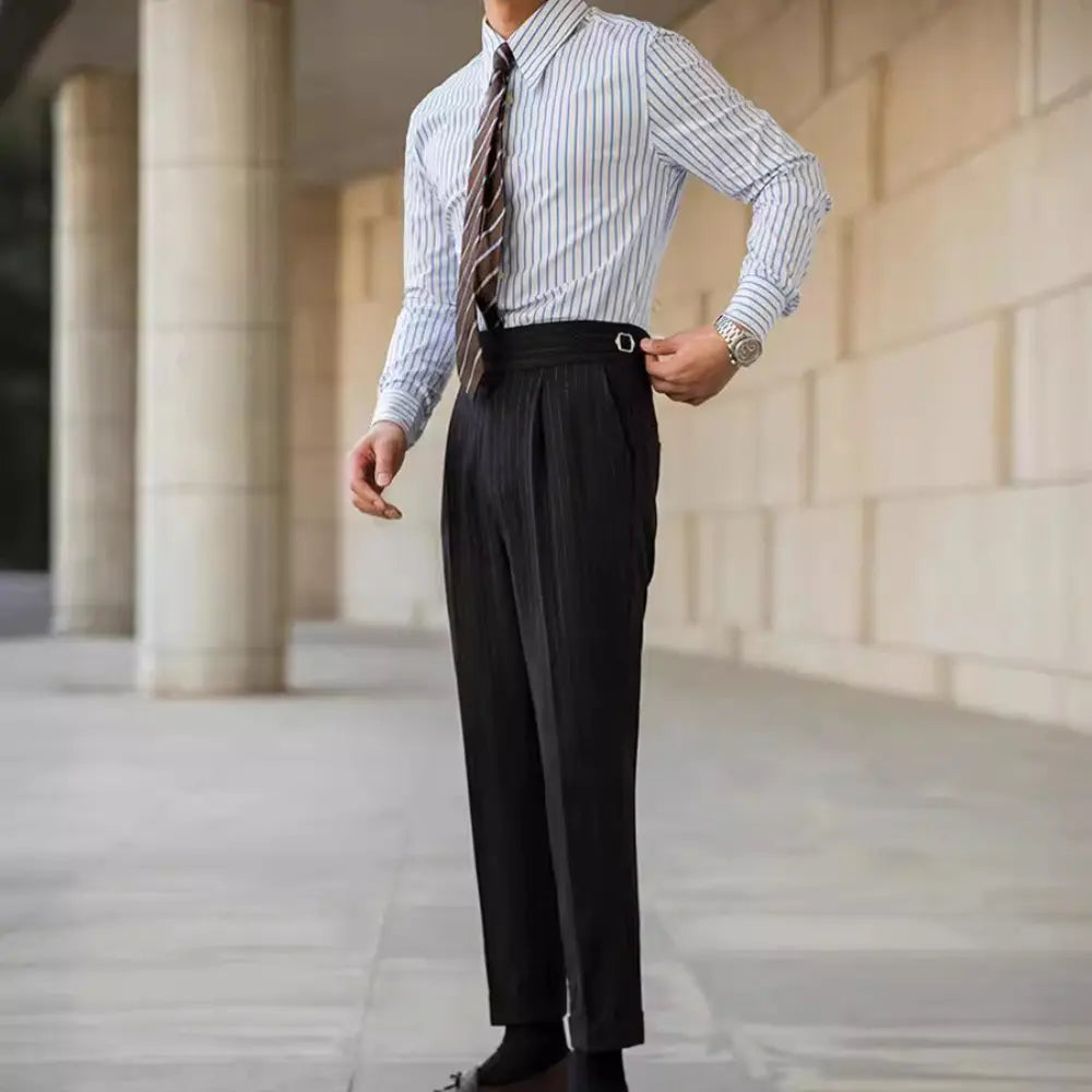 Italian Naples High-waisted Trousers Men Prendersons