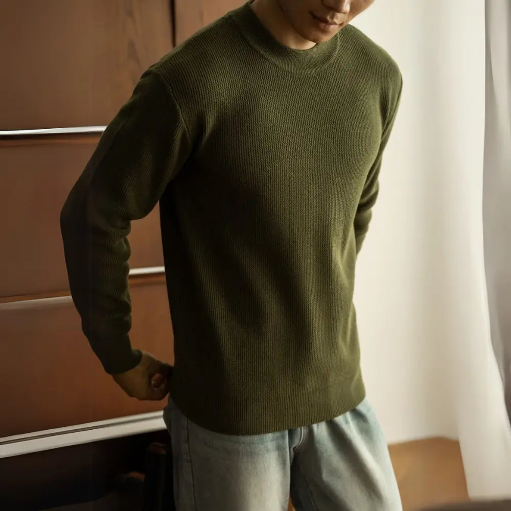 Jacquard Autumn And Winter Crew Neck Pullover Sweater Men Prendersons