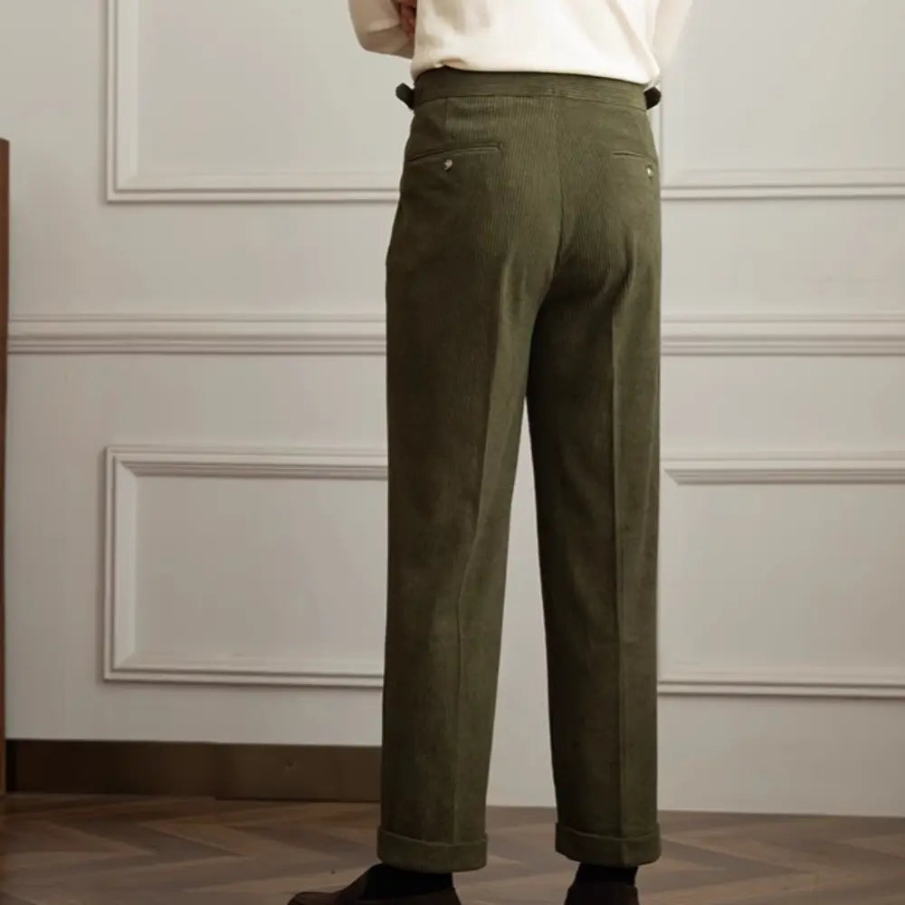Japanese-style Retro Fashion Corduroy High Waist Suit Pants Prendersons