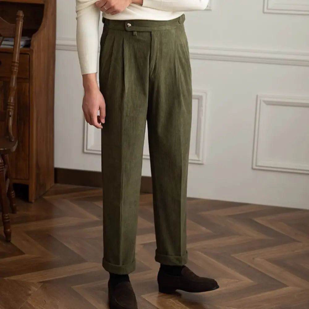 Japanese-style Retro Fashion Corduroy High Waist Suit Pants Prendersons