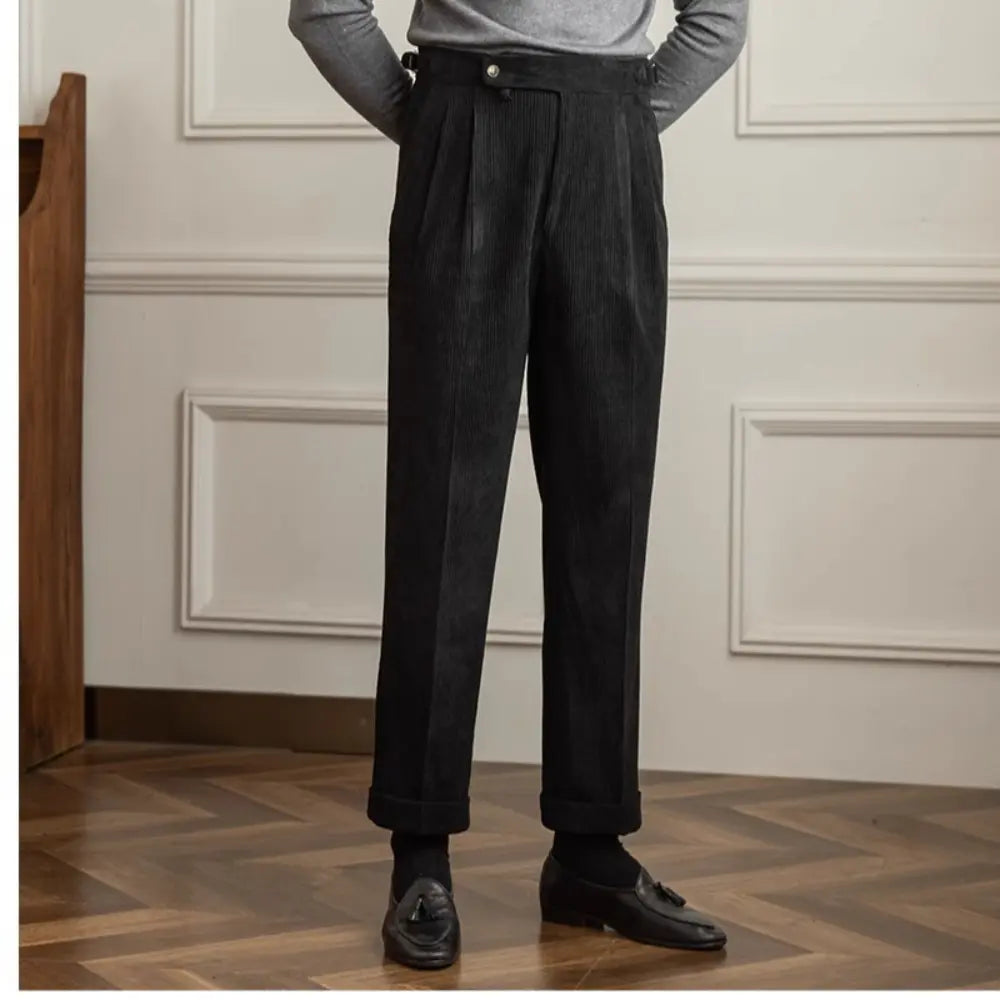 Japanese-style Retro Fashion Corduroy High Waist Suit Pants Prendersons
