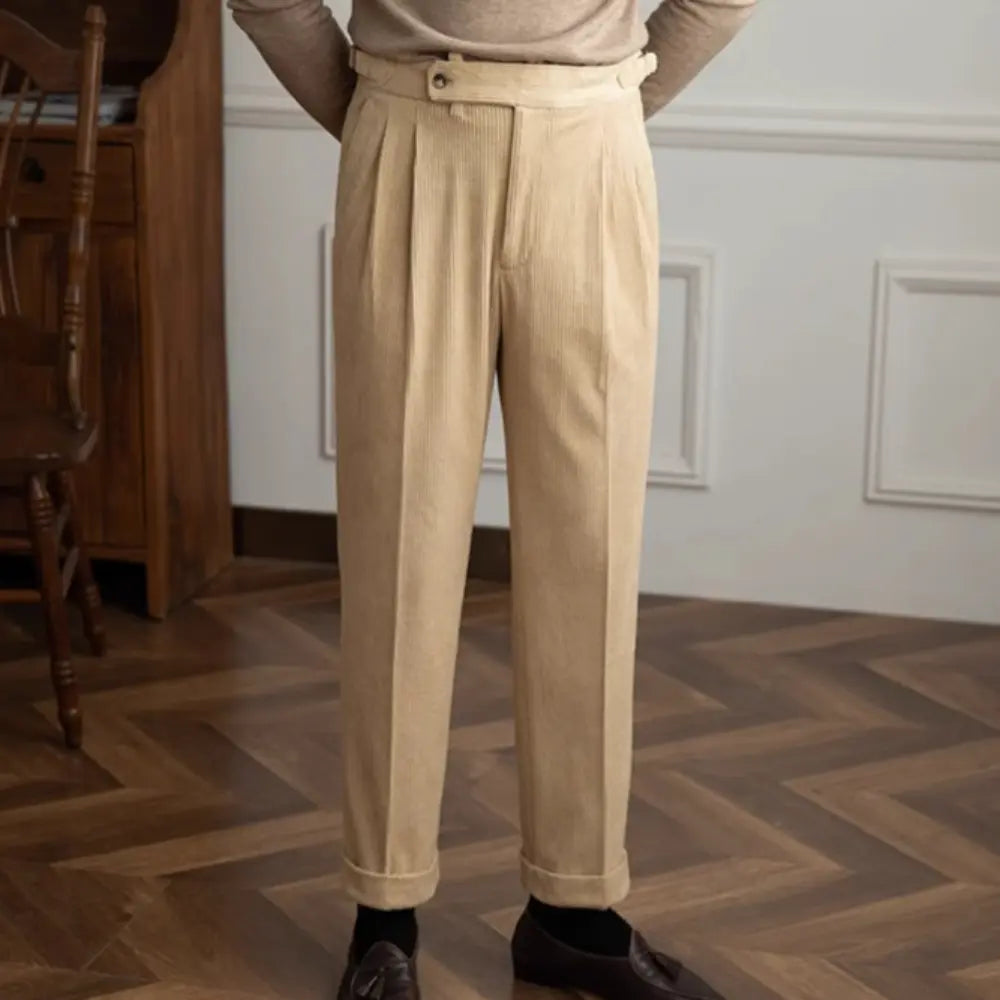 Japanese-style Retro Fashion Corduroy High Waist Suit Pants Prendersons