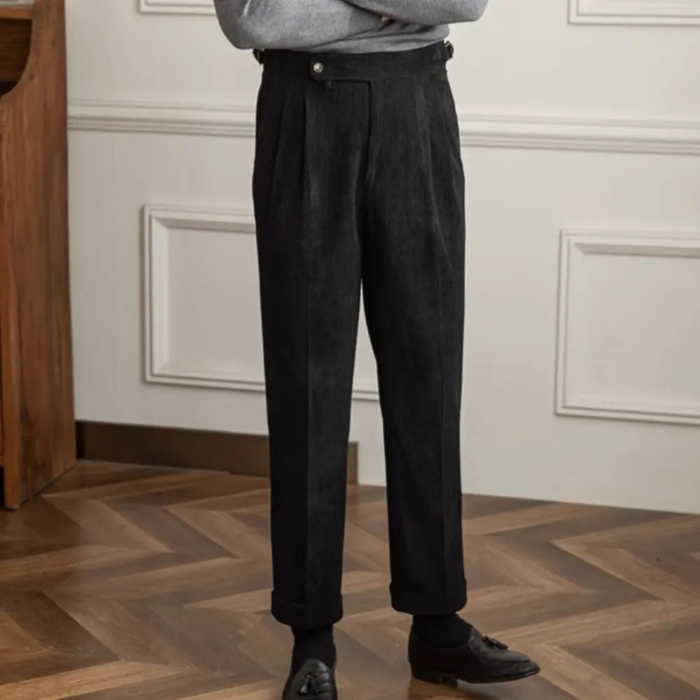 Japanese-style Retro Fashion Corduroy High Waist Suit Pants Prendersons