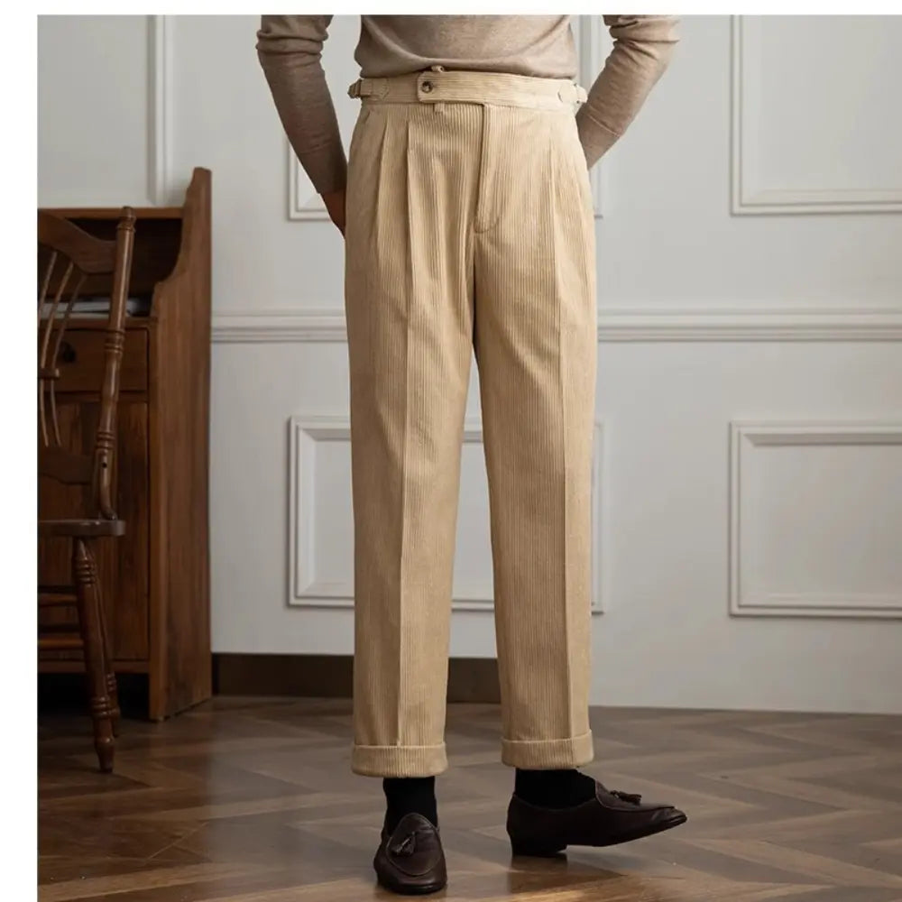 Straight Fit Corduroy Pants – Green | Leisure Staple | Retro Aesthetic