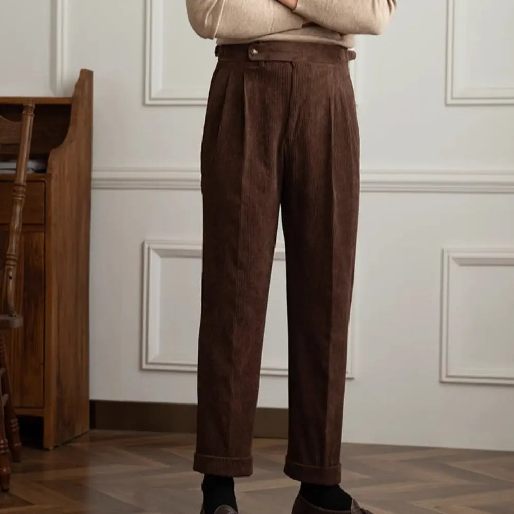 Japanese-style Retro Fashion Corduroy High Waist Suit Pants Prendersons