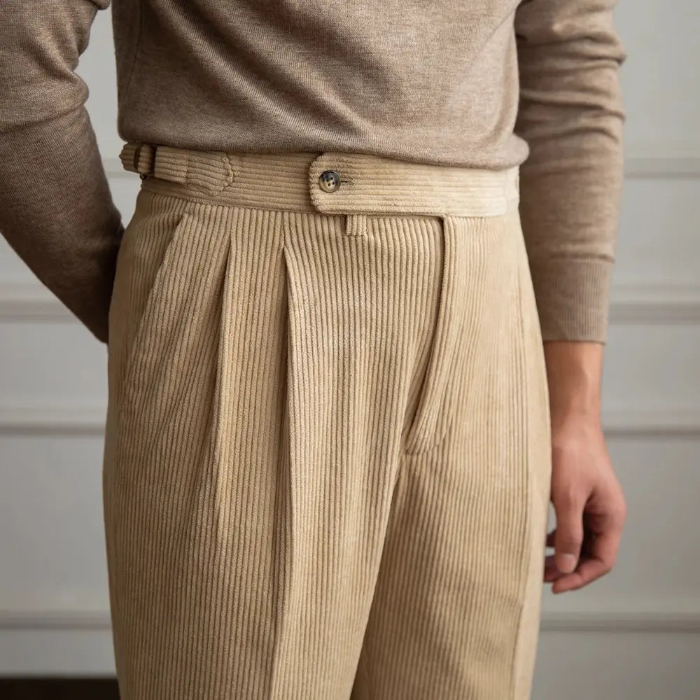 Japanese-style Retro Fashion Corduroy High Waist Suit Pants Prendersons