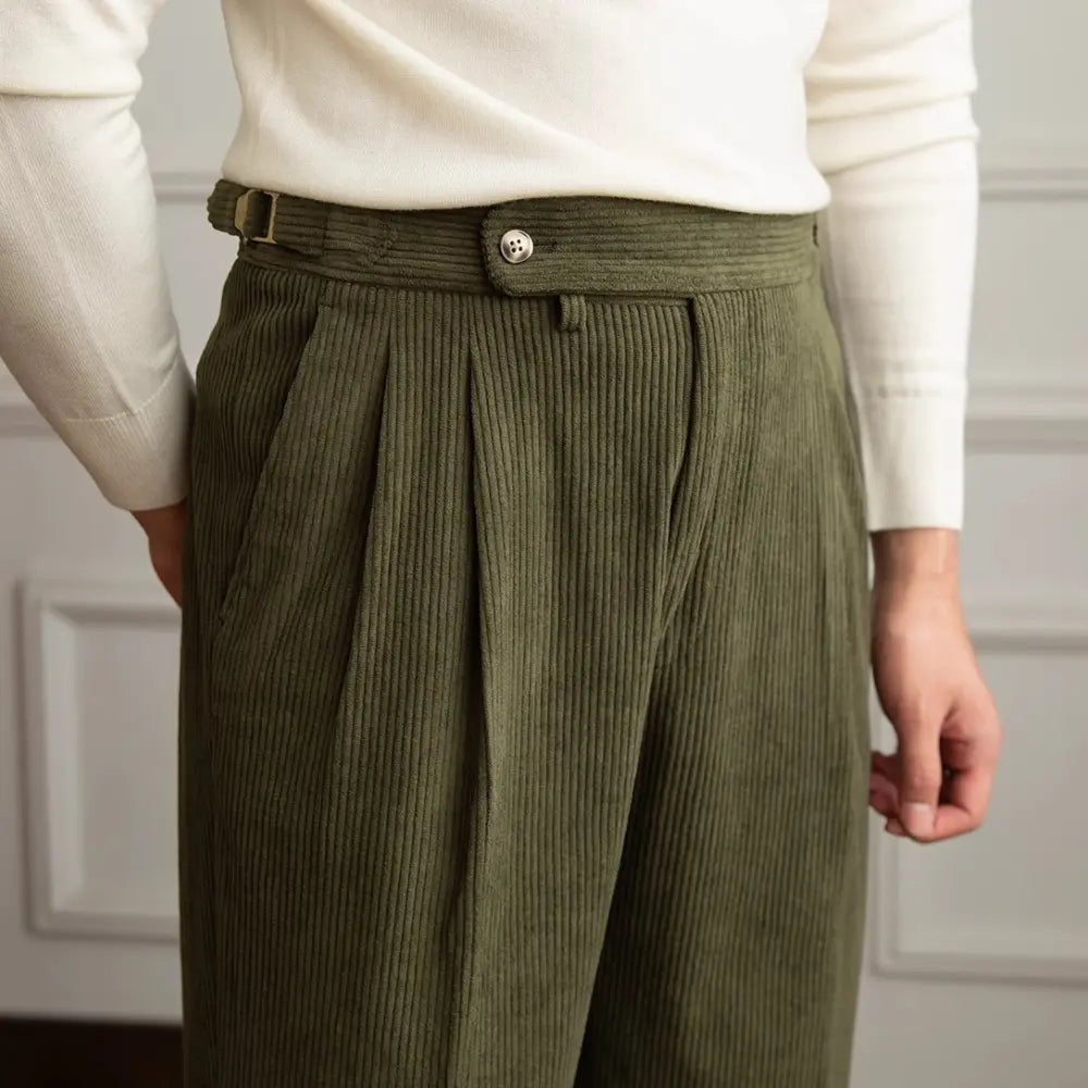 Japanese-style Retro Fashion Corduroy High Waist Suit Pants Prendersons
