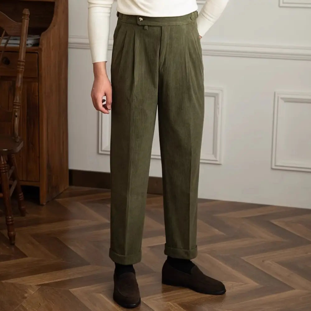 Japanese-style Retro Fashion Corduroy High Waist Suit Pants Prendersons