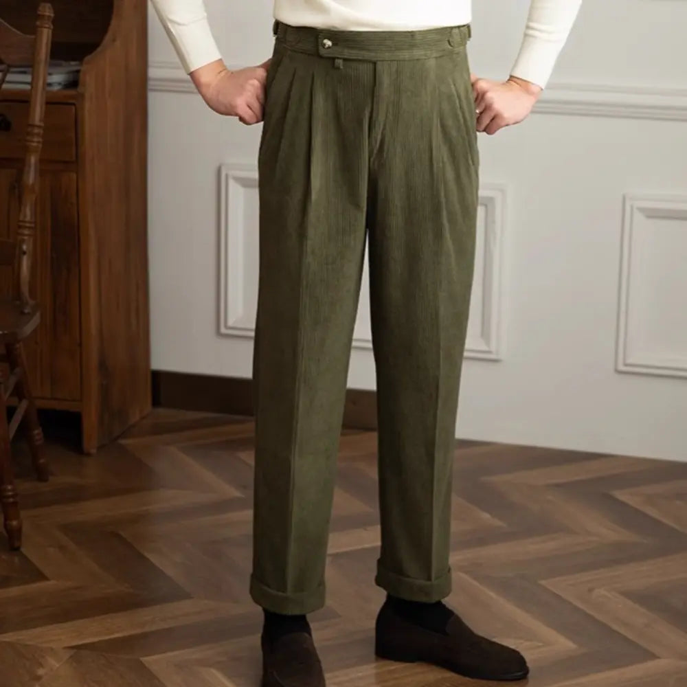 Japanese-style Retro Fashion Corduroy High Waist Suit Pants Prendersons