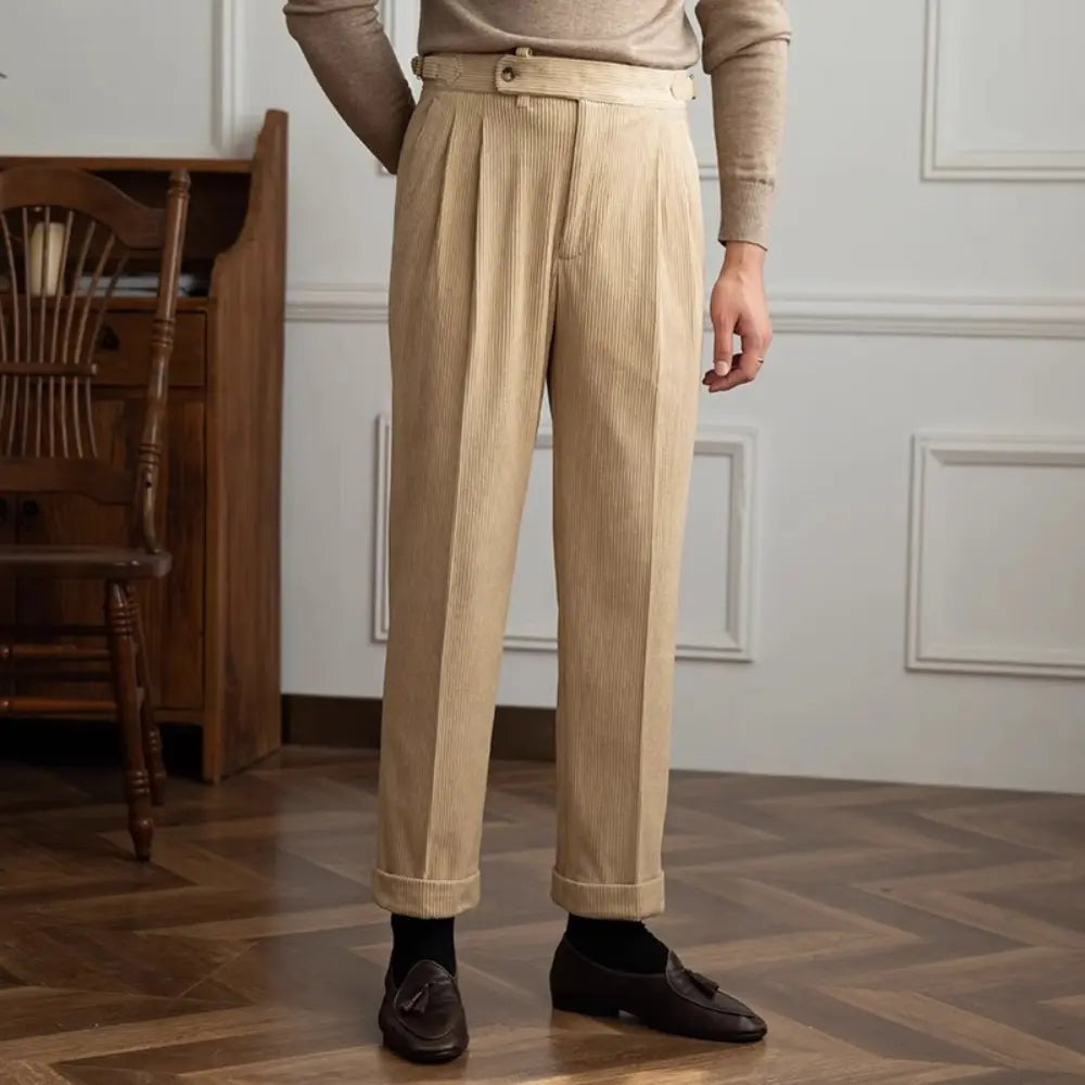 Straight Fit Corduroy Pants – Green | Leisure Staple | Retro Aesthetic