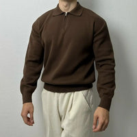 Korean Style Fashionable Lapel Half Long-sleeve Zipper Top Prendersons