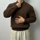 Korean Style Fashionable Lapel Half Long-sleeve Zipper Top Prendersons