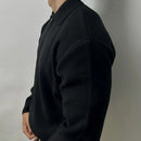 Korean Style Fashionable Lapel Half Long-sleeve Zipper Top Prendersons