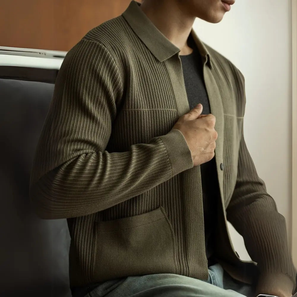 Lapel Knitted Cardigan Long Sleeve Coat Prendersons