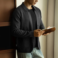 Lapel Knitted Cardigan Long Sleeve Coat Prendersons
