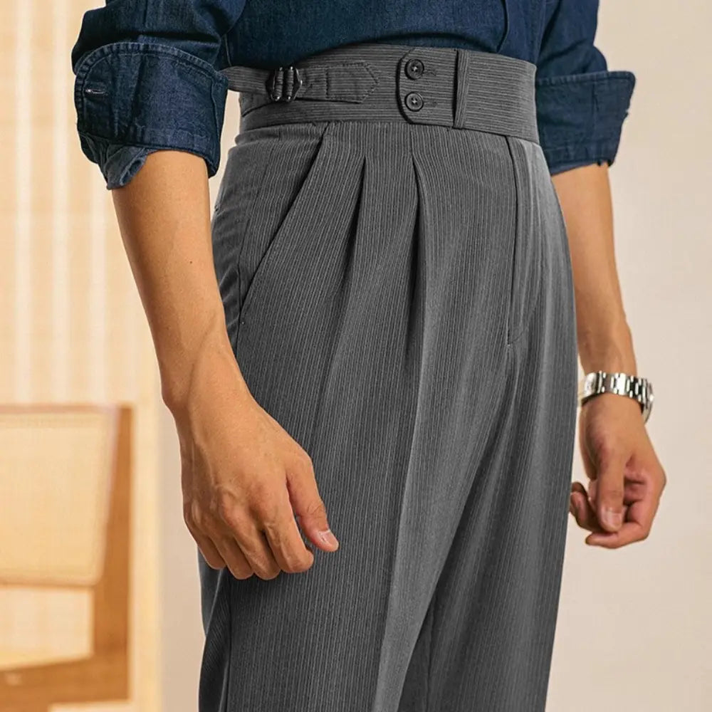 Leisure Iron-free Draping Bamboo Pattern All-match Suit Pants Prendersons