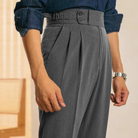 Leisure Iron-free Draping Bamboo Pattern All-match Suit Pants Prendersons
