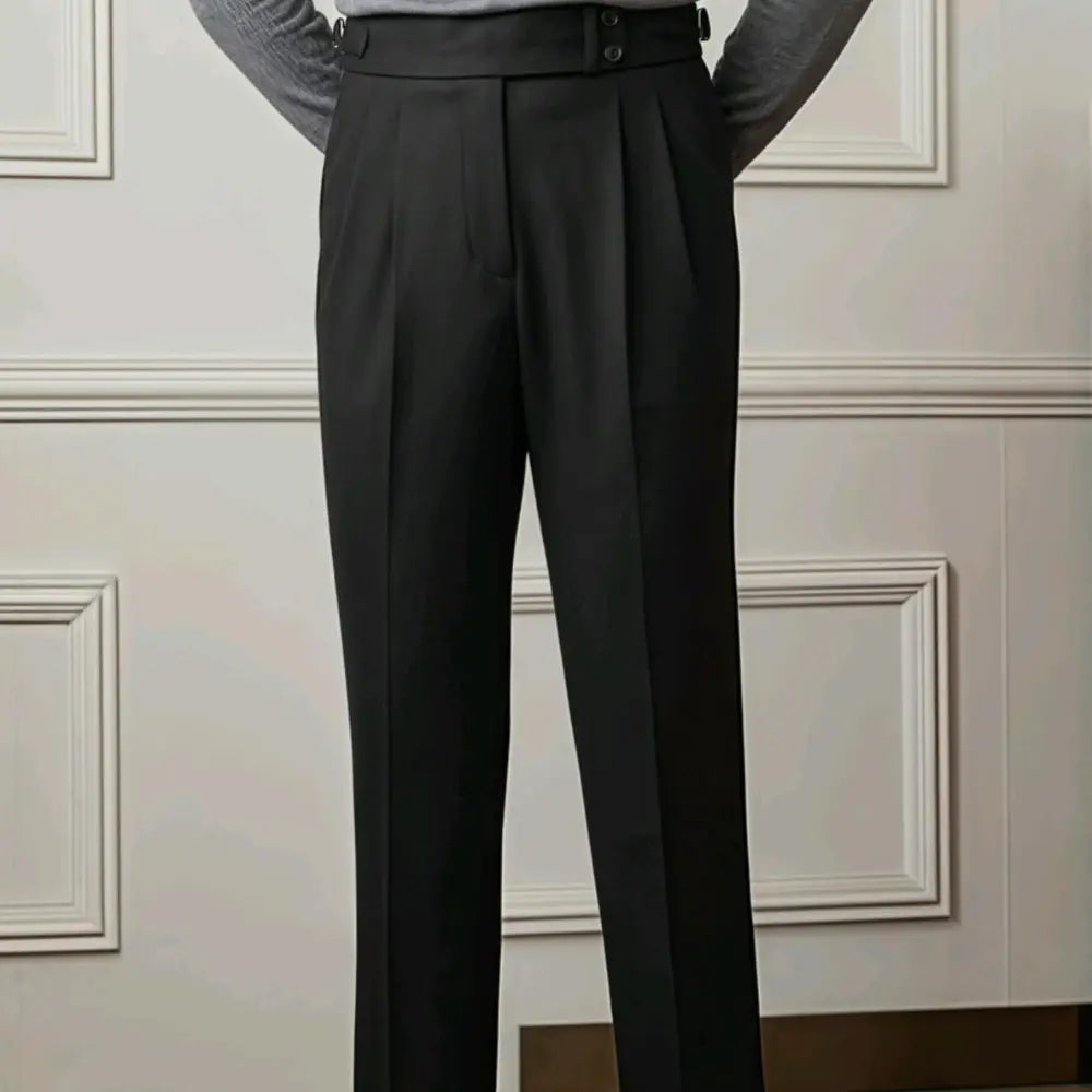 Anti-wrinkle Retro Trendy Business Slim fit Pants – Black | Business Commuter | Old Money Aesthetic
